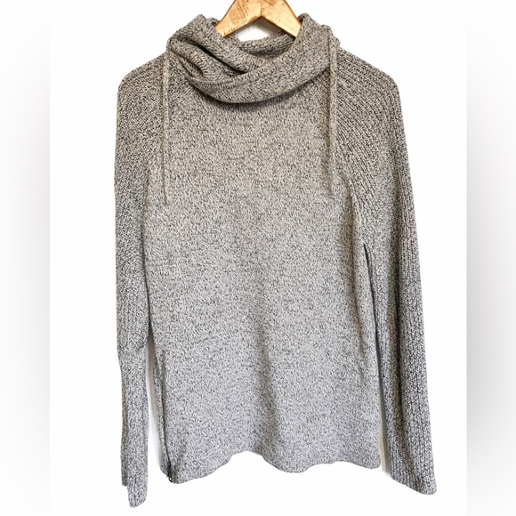 Express Gray Marled Cowl Neck Sweater Men’s Medium - Picture 2 of 5